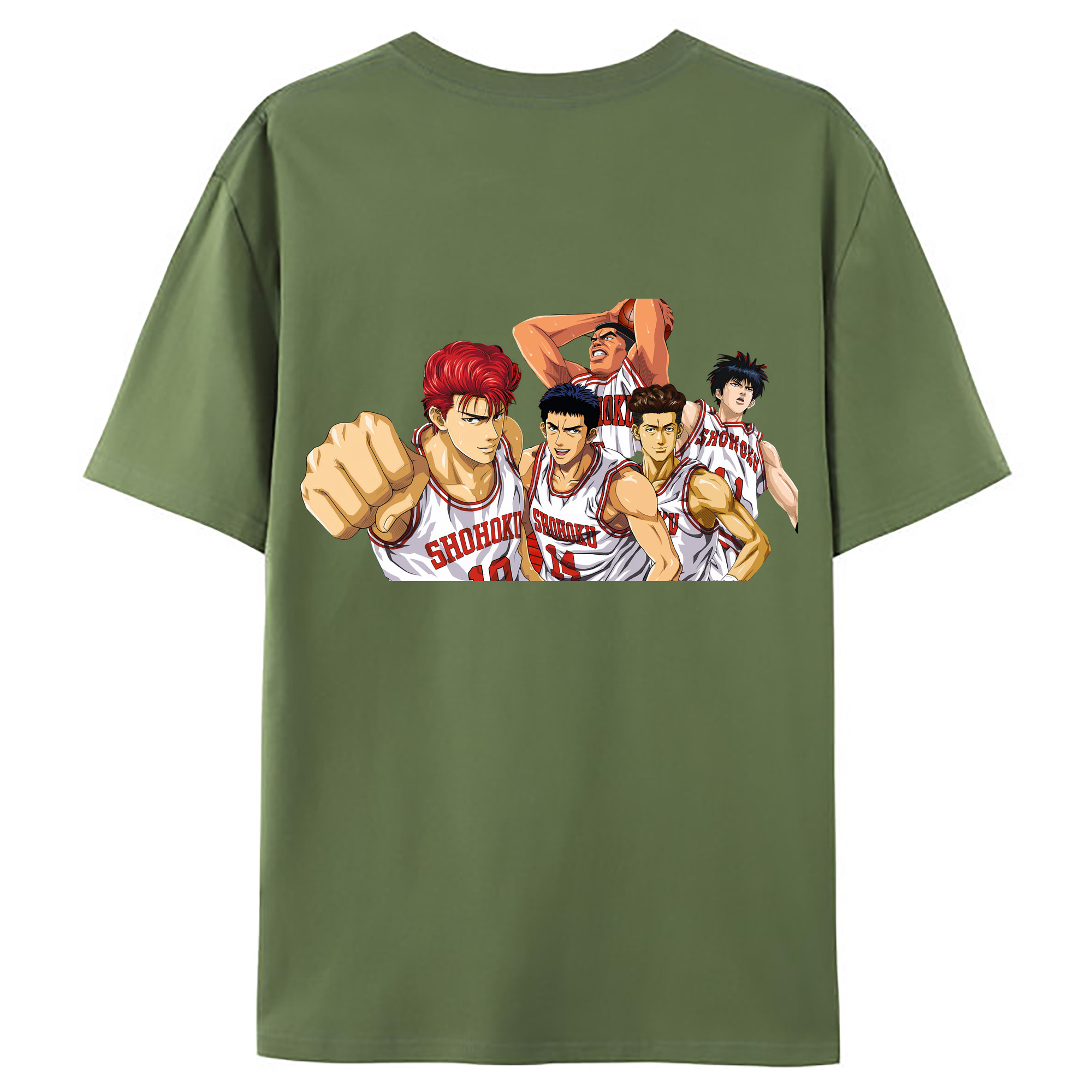 （画像用） SLAM DUNK／スラムダンク 綿100％ メンズ半袖Tシャツ（バックプリント） 通気性